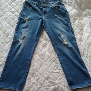 Rock & Republic Indee Boyfriend Jeans Women's 10 Destroyed Stretch Mid Rise